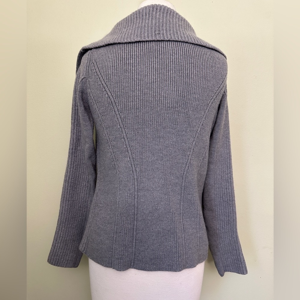 👚Barbara Bui Tricot Zippers Knit Cardigan/sweater Belts Grey 100% Wool si… - Picture 6 of 16